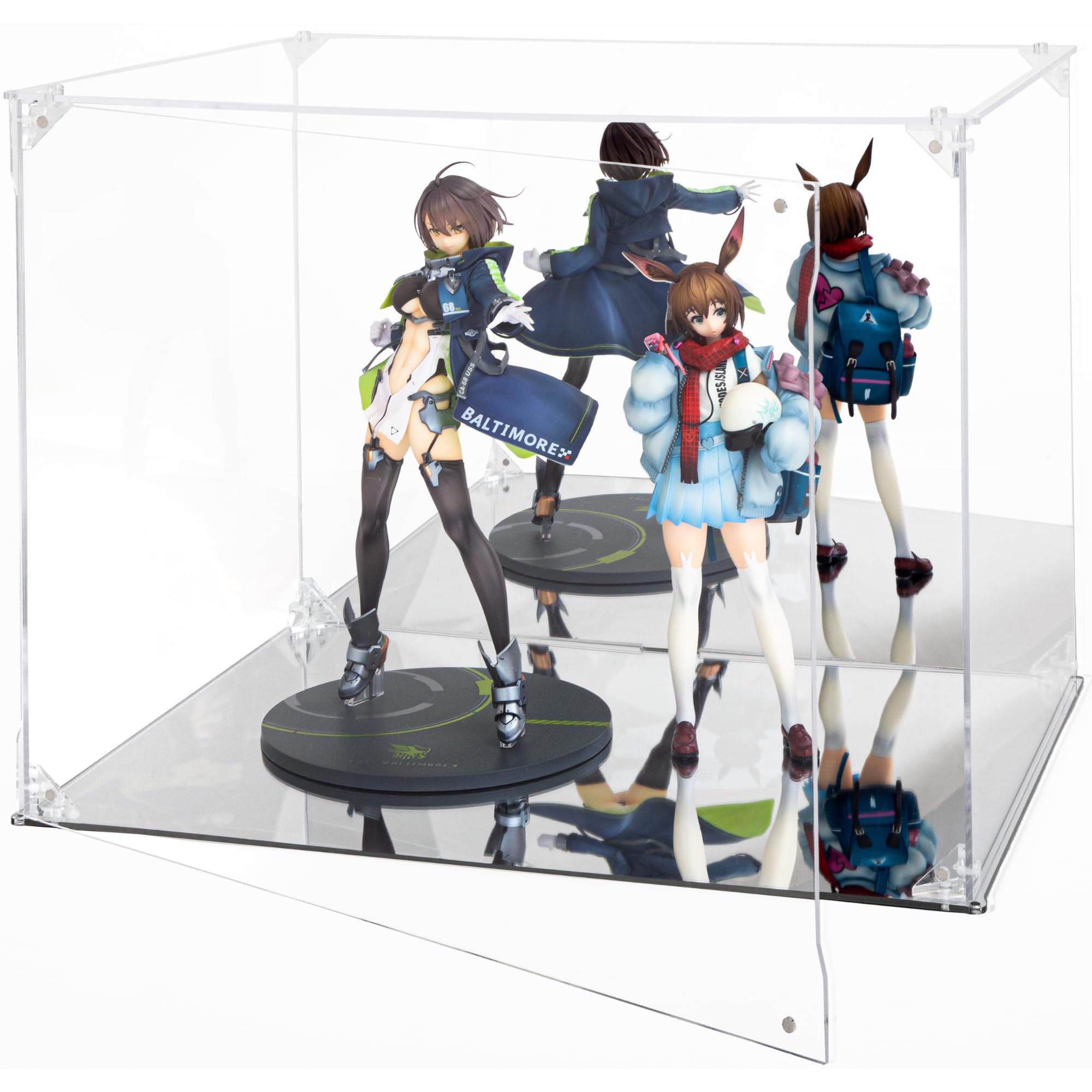 Amazon.co.jp: 【UVカット99.3％】フィギュアケース【台座・背面ミラー